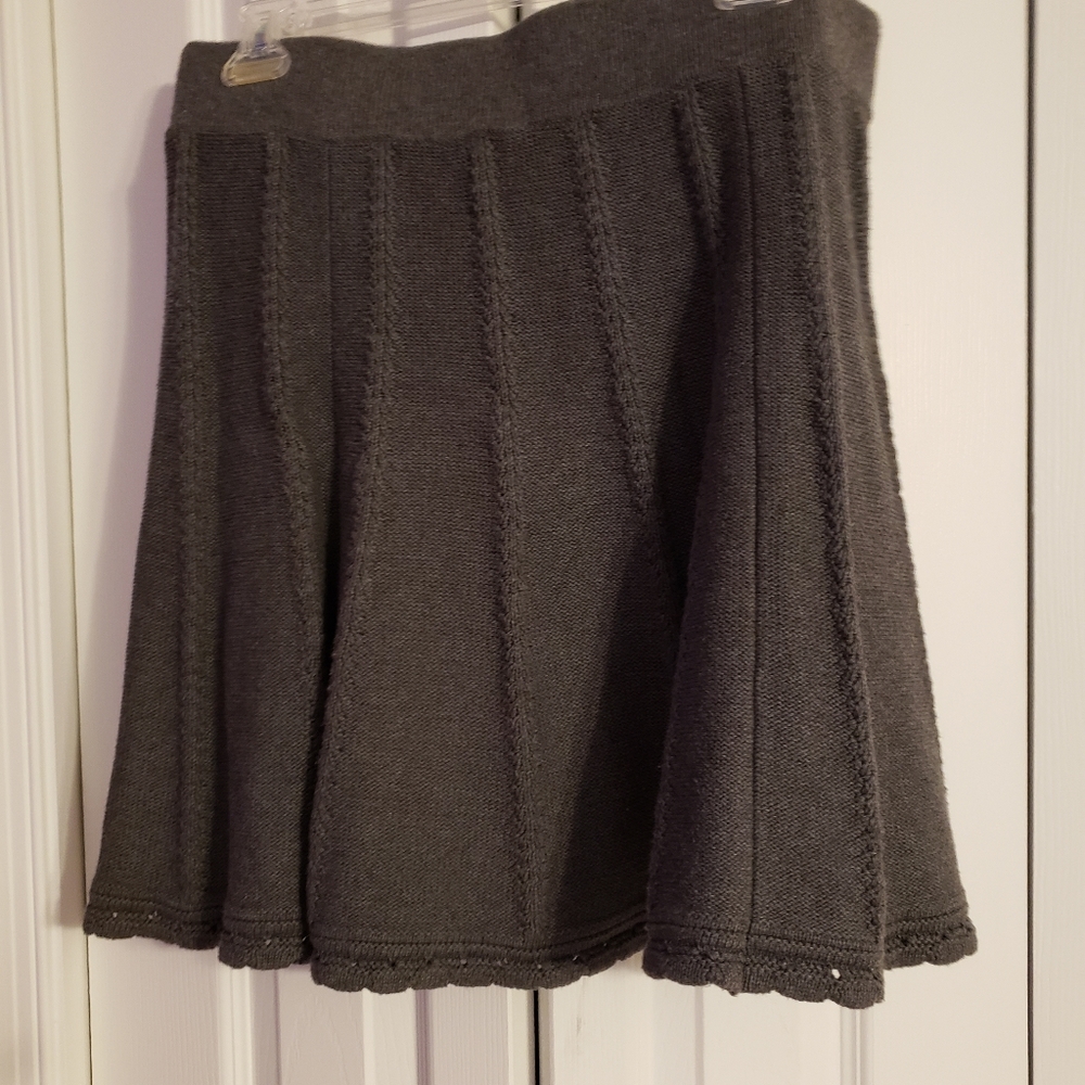 Cabi Style #884 Grey Femme Fit & Flare Cotton Knit Skirt M - Picture 1 of 4